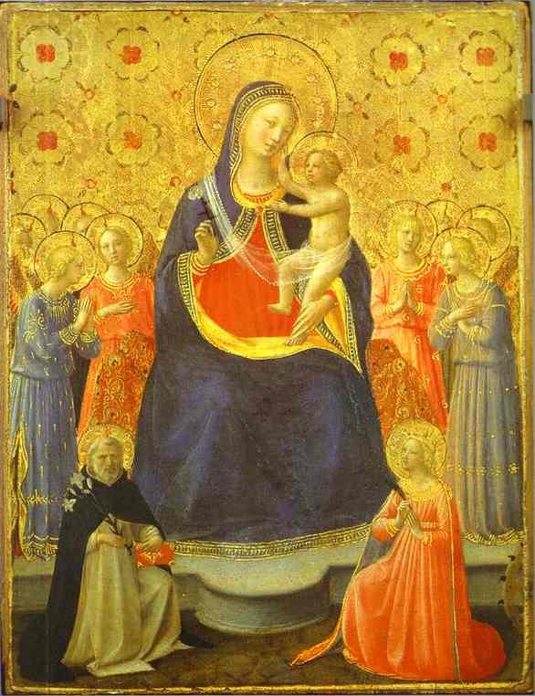 Дева Мария с младенцем и святыми Домиником и Аурой